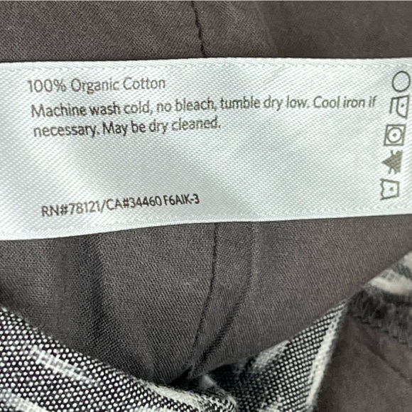 EILEEN FISHER Ash Organic Cotton Aerial Ikat Pleated Skirt Gray Size M Pockets - Picture 12 of 16